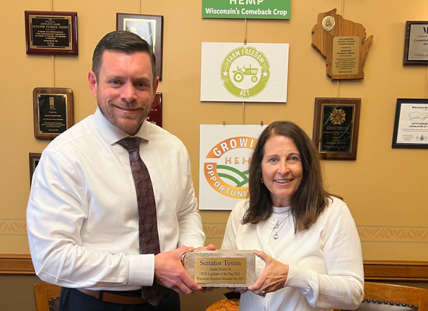 Senator Patrick Testin Honored as 2025 Wisconsin Historical Society Legislator of the Year for Historic Education Efforts Image