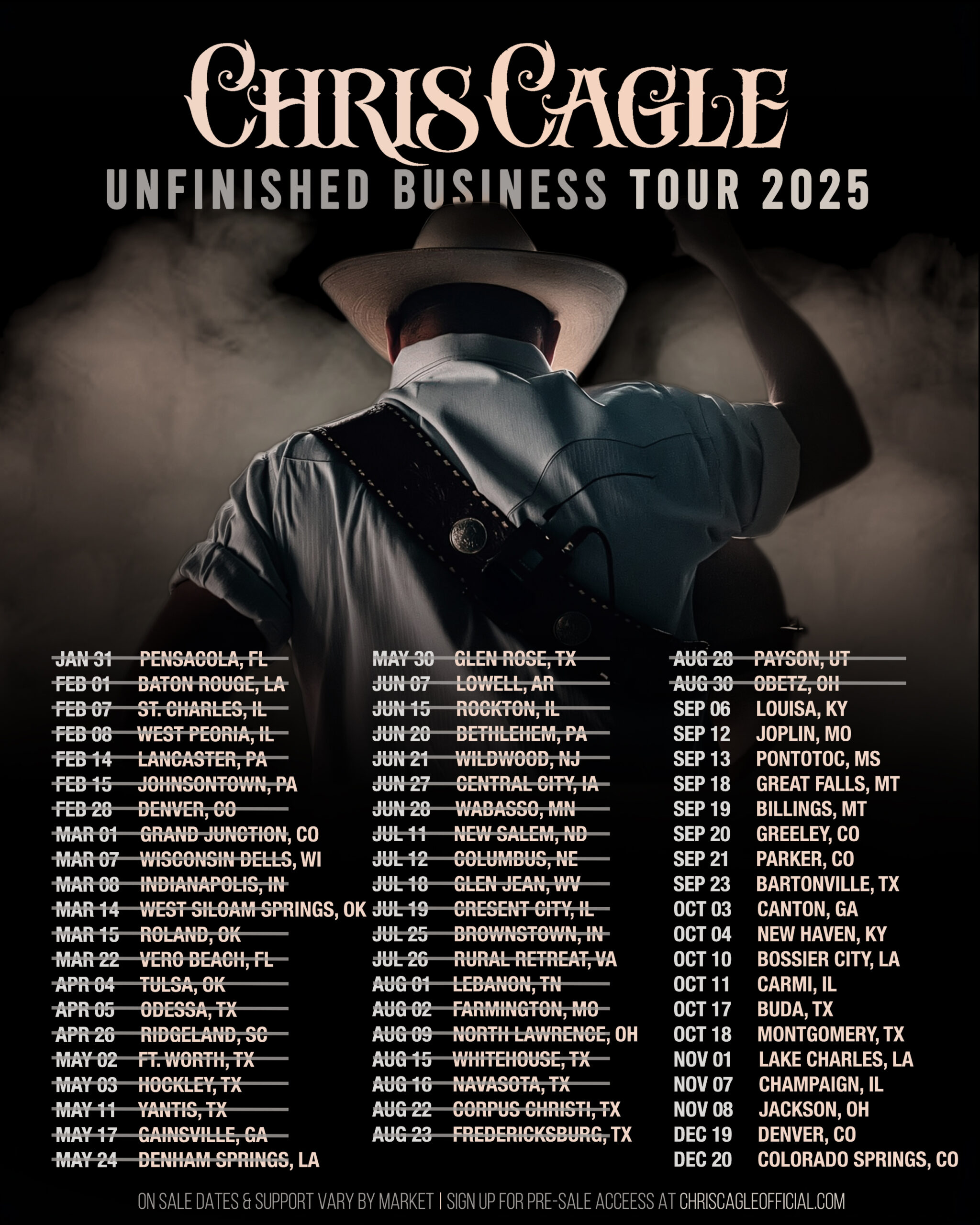 Chris Cagle Extends Unfinished Business Tour With 20 New Dates