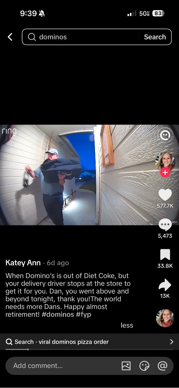 Domino’s Driver’s Small Act of Kindness Goes Viral Image